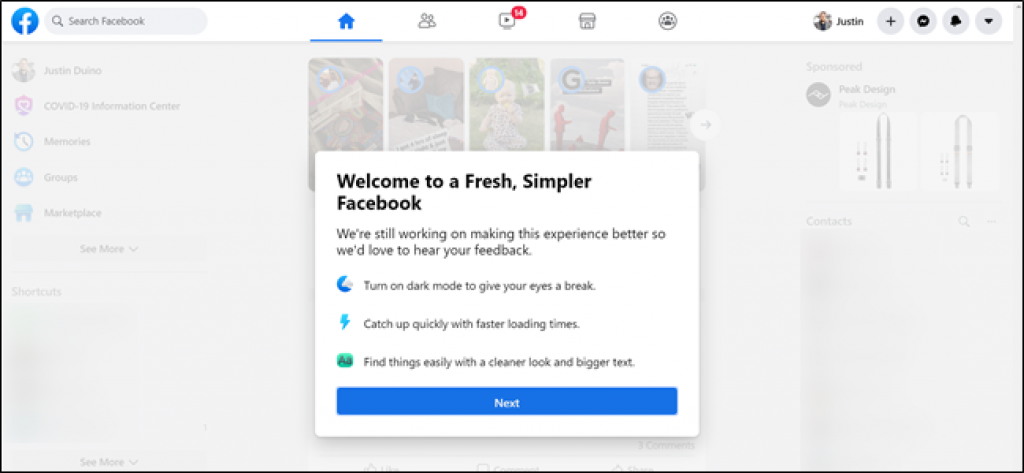 How to Switch to the New Facebook Desktop Interface